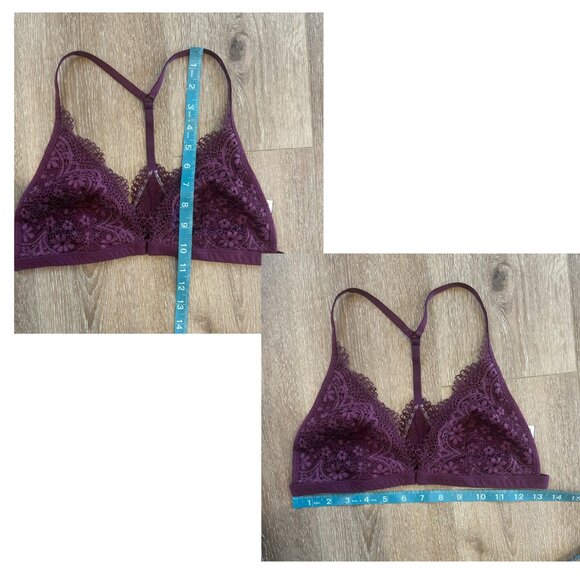Victoria's Secret Dark Purple Lace Triangle Bralette L - Picture 5 of 6